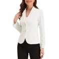 thumbnail image 1 of INSPIRE CHIC Blazer de Travail pour Femme Col à Revers Veste à Manches Longues Blazer de Complet Blanc P, 1 of 6