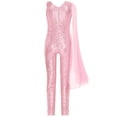 thumbnail image 3 of Kaerm Combinaison Short à Paillettes pour Fillette Sans Manches Tenue de Danse Bal une Pièce Justaucorps pour Fête Rose 10, 3 of 5
