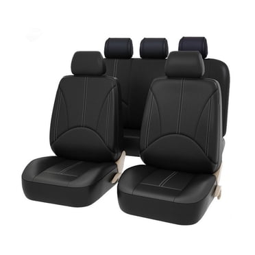 9 Pieces Car Seat Covers, Universal Breathable Leather Seat Protector Full Set Automobile Interior Accessories