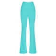 thumbnail image 4 of LOVZFMLL Women's Pants, Solid Color Tight Fitting Hip Shaping Flared Yoga Pants Mint Green, S, 4 of 4