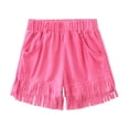 thumbnail image 4 of RIJOPUTY Shorts de Soccer pour Filles 10-12 Shorts de Danse Jeans Évasés pour Ados Shorts à Carreaux Rouges Shorts d'Entraînement Sans Coutures, Rose Vif 9-10 Ans, 4 of 4