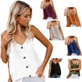thumbnail image 3 of Shirt Women's Casual V Neck Spaghetti Strap Button Down Cami Blouses Tank Tops, 3 of 3
