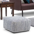 thumbnail image 2 of Trent Home Pouf Carré Boho en Coton Mélangé Bleu Denim à Motifs, 2 of 6