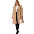 thumbnail image 3 of GRACE & GRANDEUR Juniors Plus Size Notched Lapel Warm Winter Double Breasted Coat, 3 of 7