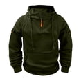 thumbnail image 2 of Lyrcatrment Mens Fleece Heavyweight Hoodies 1/4 Zip Drawstring Outdoor Sweatshirts with Multi Pockets, 2 of 7