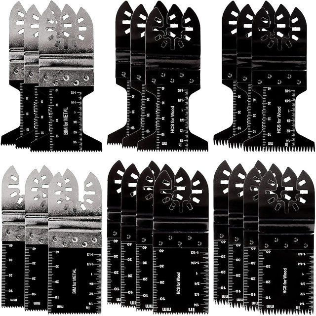 Oscillating Multi-tool Blade - 6 Types Heavy Duty Oscillating Saw Blade - Universal Fit Quick Release - 20 Pack