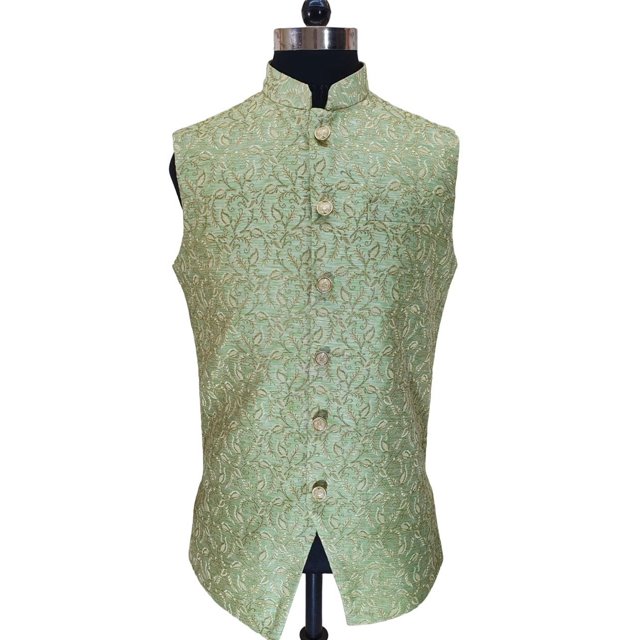 Bellisimo Fashon Men's Luxury Embroidered Nehru Jacket Vests