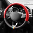 thumbnail image 3 of FH Group Universal Spectrum Microfiber Leather Steering Wheel Cover Red/Black for Cars Trucks SUVs, 3 of 6