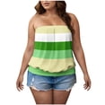 thumbnail image 1 of Posijego Women's Tube Tops Plus Size Going out Strapless Tank Top Striped Color Block Sleeveless Shirts, 1 of 6