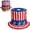 A, variant on New Independence Day Hat Uncle Top Hat Patriotic Decoration Props American Flag Tall Hat