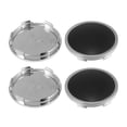 thumbnail image 1 of 4 Pcs Capuchons de Moyeu Central de Roue 65mm Dia 6 Clips pour Voiture Auto Véhicule Autocollant Ton Argent, 1 of 1