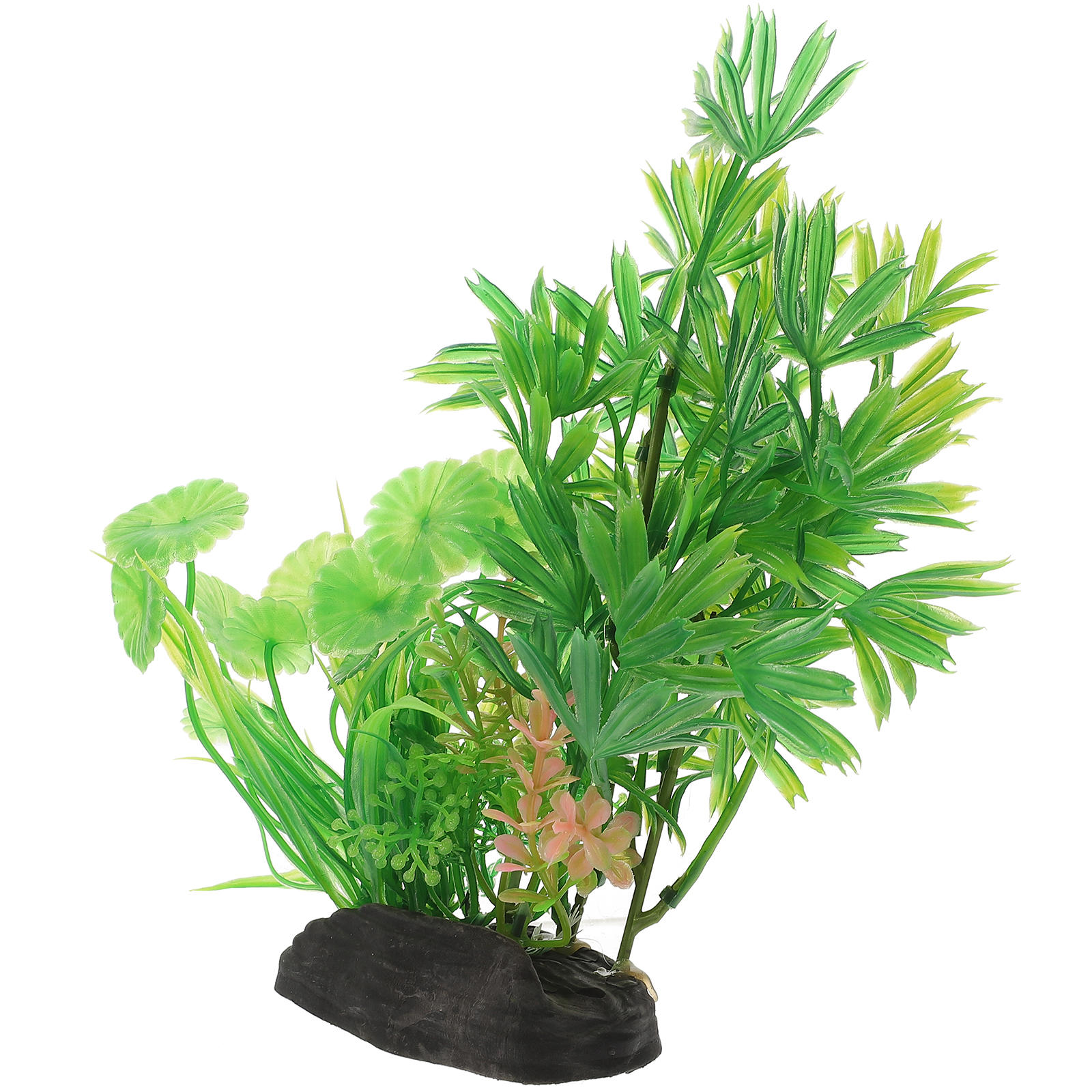 IFANLANDOR Fish Tank Aquarium Background Aquarium Fake Plant Green Plastic 1 Set 3.1x2.0x8.3in For Fish Tank Accessories