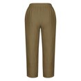 thumbnail image 5 of Timegard Plus Size Pants for Women Elastic Waist Solid Color Comfy Fall Casual Crop Pants with Pockets, 5 of 5