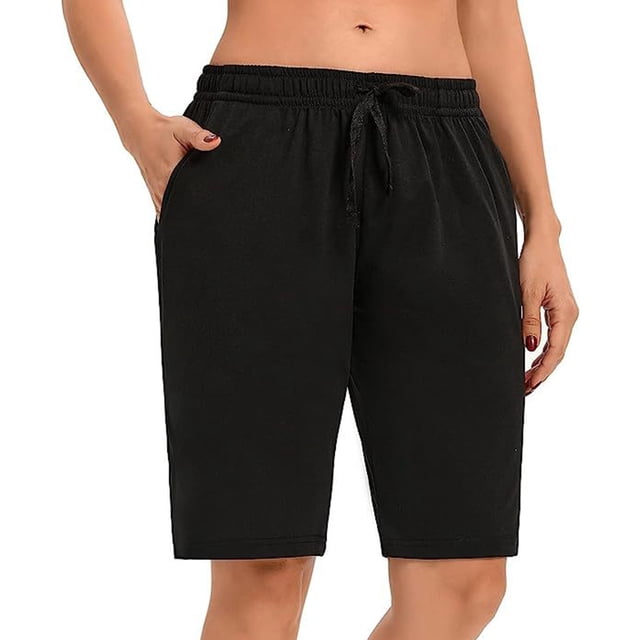 Timegard Lounge Shorts for Women Elastic Waisted Drawstring Comfy Homewear Casual Shorts with Pockets