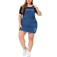 thumbnail image 2 of GRACE & GRANDEUR Robe à Bretelles Décontractée en Denim pour Femme Grande Taille à Bretelles Ajustables 2X Bleu Denim, 2 of 7