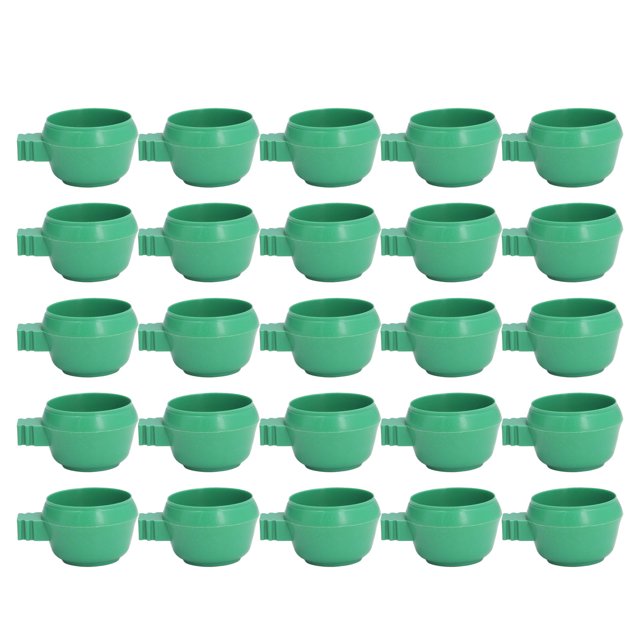 25Pcs Mini Bird Parrots Food Water Bowl Inlay Installation Round Green Parrots Small Food Water Bowl For Farms Home S