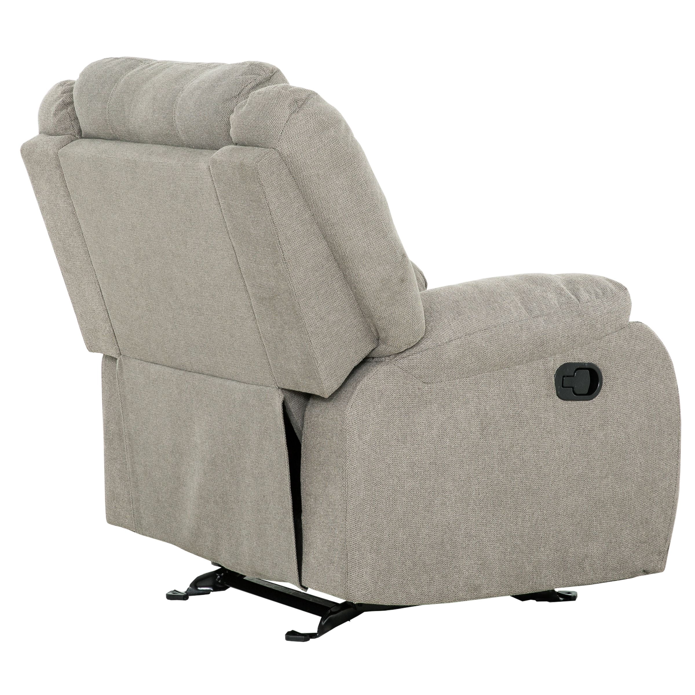 Fauteuil berçant inclinable Primo Amos – Fauteuil rembourré 36 po avec accoudoirs matelassés, mouvement berçant doux, tissu neutre – Pour salon