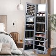 thumbnail image 4 of Costway 360° Rotatable Jewelry Cabinet Armoire 2-in-1 Lockable Mirrored Gray, 4 of 9