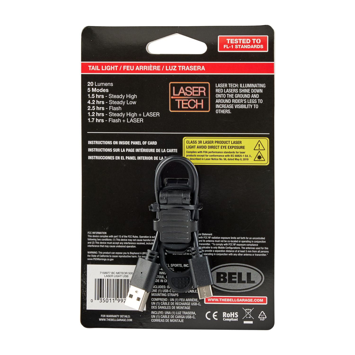 Bell Sports Meteor 500 Lane Laser Light