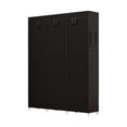 thumbnail image 1 of Black Dustproof Closet Wardrobe Multifunctional Fabric Storage Cabinet Assembly Organizer For Home Bedroom Portable Space Saving Storage Solution Easy Setup H-18 Black, 1 of 6