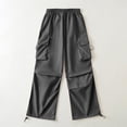 thumbnail image 1 of RKSTN Womens Pants Casual New Pants Design Sense Of Casual Sports Pants Drawstring Cargo Pants Wide-leg American Style Multiple Pockets High Waisted Soft Comfortable Straight Leg Pants, 1 of 6
