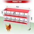 thumbnail image 3 of Chicken Nesting Box, 10 Compartment Metal Chicken Nesting Boxes for Chicken Coop, Easy Egg Collection, Easy Cleaning, Chicken Laying Boxes with Bracket Legs for Hens, Red, 3 of 7