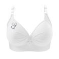 thumbnail image 4 of VEKDONE Woman's Printing Gathered Together Large Size Daily Bra Underwear No Rims White M, 4 of 4