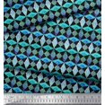 thumbnail image 2 of Soimoi Blue Cotton Poplin Fabric Diamond & Triangle Geometric Print Sewing Fabric Yard 42 Inch Wide, 2 of 2
