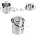 thumbnail image 3 of Camping Cookware Portable Outdoor Camping Pots and Pans Set Cook Gear for Family Hiking Camping Silver, 3 of 5