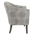 thumbnail image 2 of HomePop by Kinfine Chaise Rembourrée en Tissu - Chaise d'Appoint en Forme de Tonneau, Médaillon Gris, 2 of 5