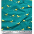 thumbnail image 1 of Soimoi polyester Crepe Fabric Leaves,Branches & Canary Bird Fabric Prints By Yard 52 Inch Wide, 1 of 1