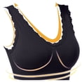 thumbnail image 4 of Plus Size Bra Women Pullover Bra Feature V-Neck Padded Bra Style W-454 Black M, 4 of 5