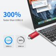 thumbnail image 2 of THKAILAR 32GB Fat32 USB C Flash Drive OTG High Speed for Store Data- USB 3.1 Thumb Drive C Jump Drive- Compatible with Samsung Mac Pro Laptops Tablets PC(Red), 2 of 5