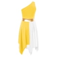 thumbnail image 1 of Yartina Robe de Danse Asymétrique pour Filles, Tunique de Prière Lituricale, Jaune 8, 1 of 5