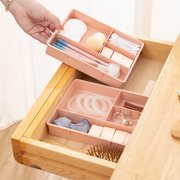 Stackable Desk Organizer, 4 Compartment Thickened Plastic Storage Box, Stationery Cosmetic Jewelry Small Items Organizer for Office Home Desk Drawer
