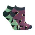 thumbnail image 1 of 2 Pairs Ladies Bamboo Trainer Socks | Miss Sparrow | Breathable Novelty Animal Patterns Socks, 1 of 2