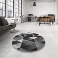 thumbnail image 4 of Ahgly Company Tapis d'Intérieur Lavable à la Machine, Carré, Transitionnel, Gris Foncé Noir, Tapis de Zone, 7 Pieds Carré, 4 of 7