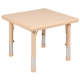 thumbnail image 1 of Flash Furniture Table d'Activités Carré de 24 Pouces en Plastique Naturel à Hauteur Réglable, 1 of 2