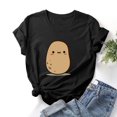 thumbnail image 1 of Babysbule Liquidation Chemises pour Femmes Élégantes Fantaisie Hauts à Imprimé Graphique Dames Décontracté Ample Col Rond Manches Courtes Blouse Aubaines, 1 of 3