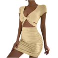 thumbnail image 1 of Gspmoly Robes pour Femmes, Robe Chandail Imprimée à Col Rond et Manches Courtes pour Femmes, Robes Formelles pour Femmes Offres du Jour, 1 of 3