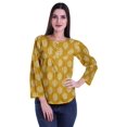 thumbnail image 2 of Moomaya Haut à Manches Longues Imprimé avec Patte de Boutonnage, Col Rond, Tunique d'Été Décontractée pour Femme, 2 of 5
