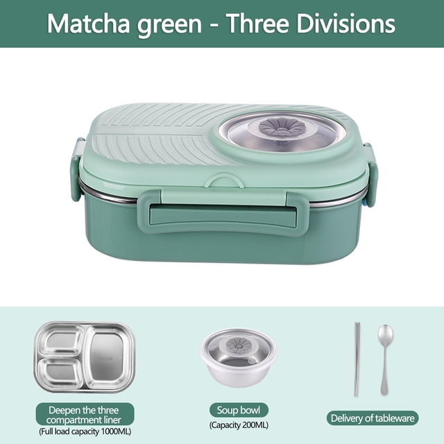 Renjiang Bento Box Adult Lunch Box,3 Stackable Bento Lunch Containers for Adults/Teen, Modern Minimalist Design Bento Box with Utensil Set, Leak-Proof Lunchbox Bento Box for Dining Out, Work, School