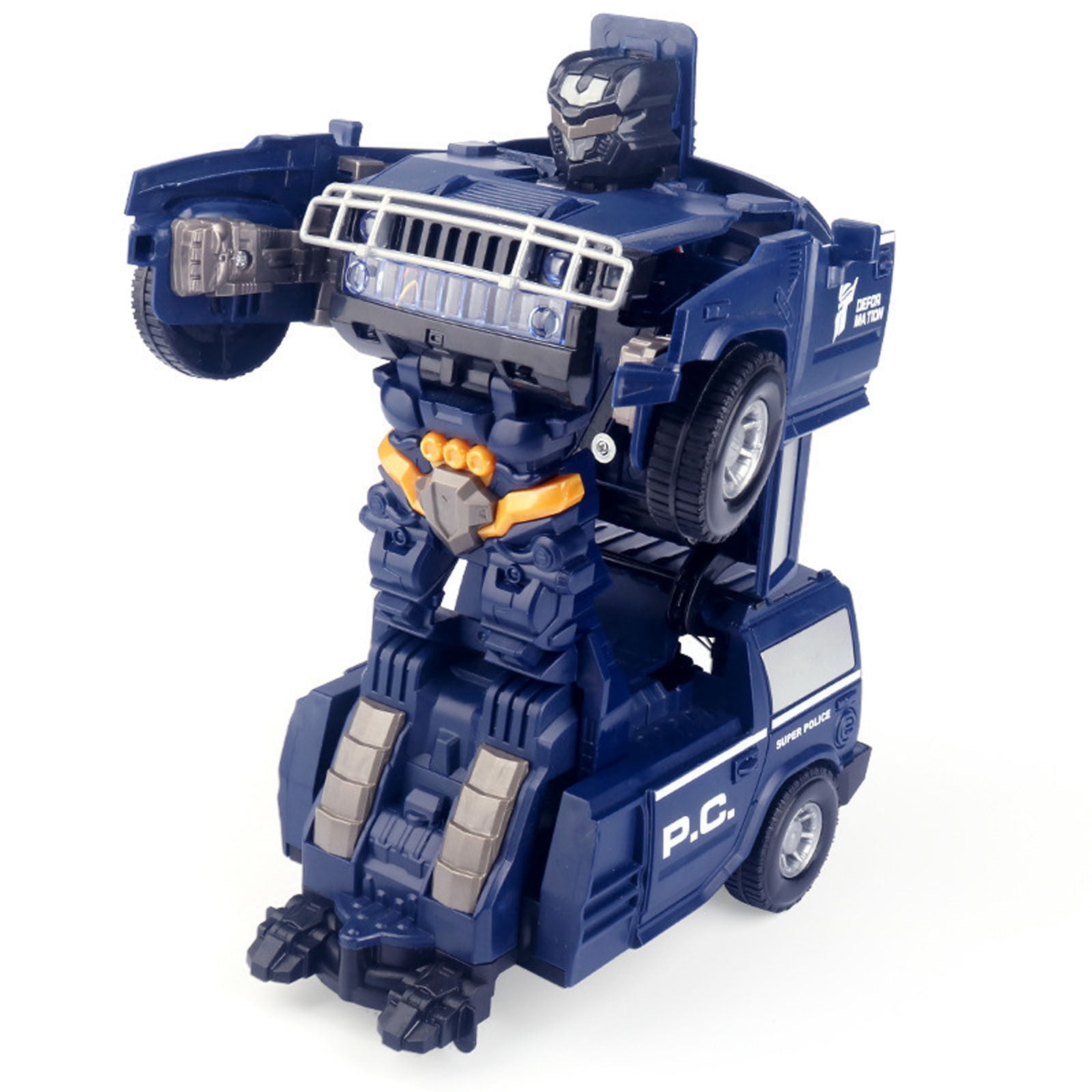 Transforming Robot Police Car Toy With Lights Music Dance Projection Remote Control Deformation Vehicle For Kids Action Figure Play