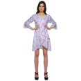 thumbnail image 1 of Moomaya Printed Short Ruffle Style Crossover Robe Bridesmaid Getting Ready Shirt, 1 of 5