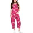 thumbnail image 1 of Girls Jumpsuit Bow Print Jumpsuits Rompers for Girls Loose Casual Rompers with Pockets Cute Outfits for Girls 4-5 Y, 1 of 6