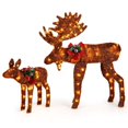 thumbnail image 2 of Costway 2 Pcs Décorations de Famille d'Élans Lumineux Xmas avec 170 Lumières LED, 2 of 10