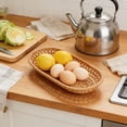 thumbnail image 4 of A Small Wicker Basket Rattan Woven Basket For Storing Bread Fruit Snacks Kitchen Restaurant Outdoor Use Decorative Wood Grain Natural Touch Tray For Keys Wallets Phones, 4 of 7