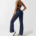 thumbnail image 4 of Penkiiy Combinaison Pantalon à Jambes Larges Sans Manches à Encolure Carrée pour Femme, Bleu, m, 4 of 9
