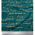 thumbnail image 1 of Soimoi Modal Satin Fabric Coral & Fish Ocean Printed Fabric 1 Yard 42 Inch Wide, 1 of 3