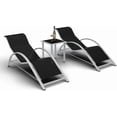 thumbnail image 2 of QinaQin Three-Piece Patio Lounge Chair Set, Outdoor Pool Lounge Chairs with Backrests - All-Weather Rattan Sun Loungers, with Side Table and Cup Holder, for Poolside, Beach, Patio, and Balcony, 2 of 7